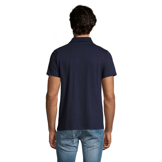 SOLS Mens Prescott Jersey Polo Shirt (French Navy) - Image 2