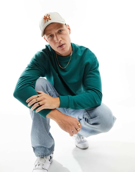 ASOS DESIGN oversized sweatshirt in green