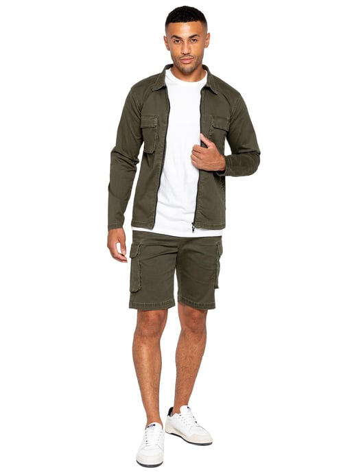 Enzo | Chándal con pantalón corto para hombre - Caqui - Image 1