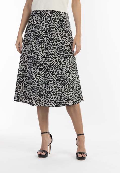 faina midi skirt with leo print caneva