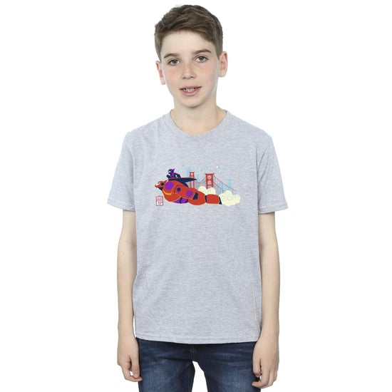 Disney Boys Big Hero 6 Baymax Hiro Bridge T-Shirt (Sports Grey)