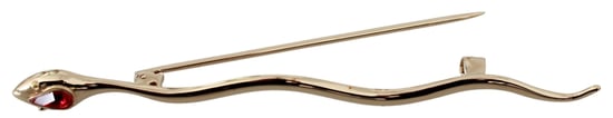 Pin de solapa dorado de latón con serpiente y cristal rojo de Dolce & Gabbana - Image 3