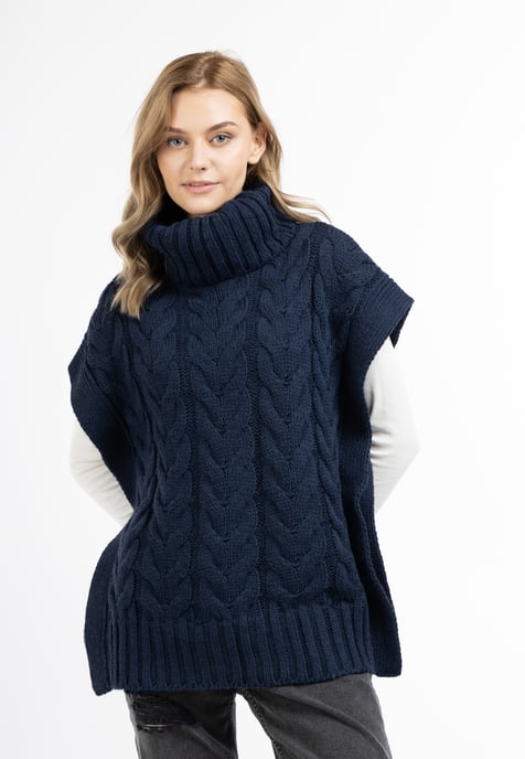 Dreimaster Knitted vest women marine - Image 3