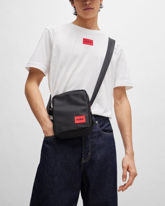 HUGO Ethon 2.0N Mens Reporter Bag with Red Logo Patch - Image 1