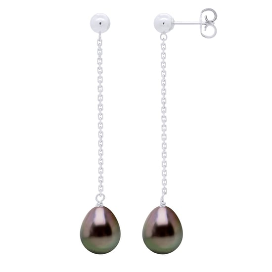 Hanging Earrings - Real Cultured Tahiti Pearls Pear 8-9 mm - Image 1