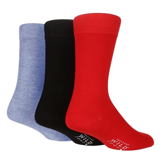 Wild Feet - Paquete de 3 calcetines de bambú transpirables de colores lisos para hombre - Image 1