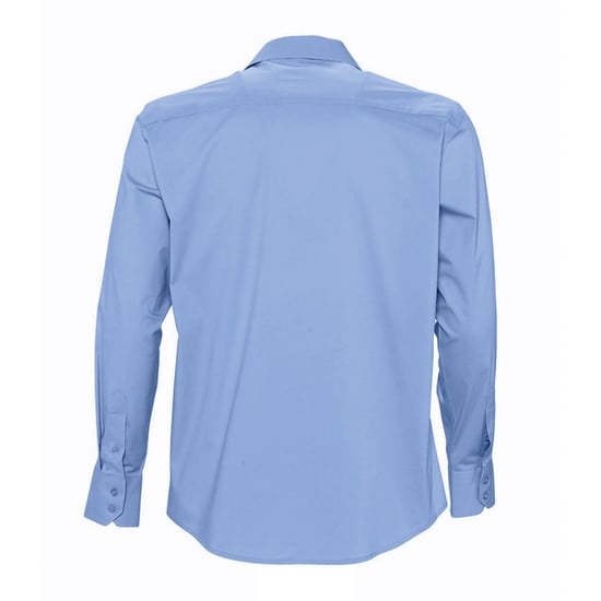 SOLS Mens Brighton Long Sleeve Fitted Work Shirt (Bright Sky) - Image 2