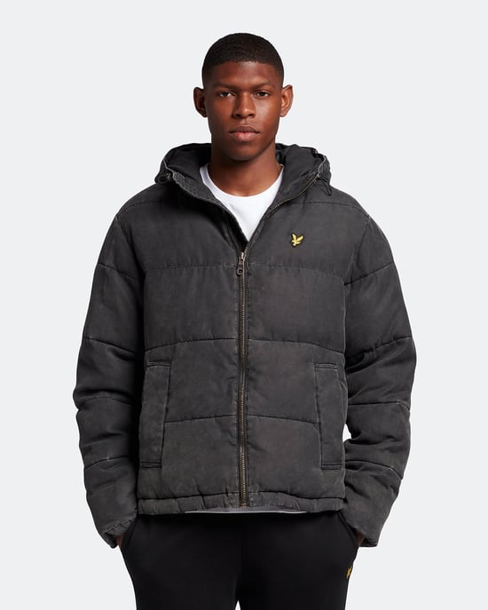 Chaqueta acolchada lavada Lyle & Scott en negro - Image 1