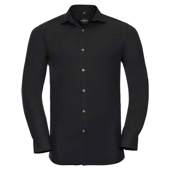 Russell Collection Mens Ultimate Stretch Slim Long-Sleeved Shirt (Black) - Image 1
