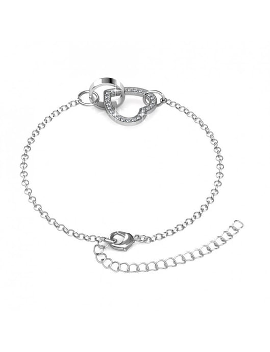 Pulsera Corazón Cerrado - Plata y Cristal - Image 4