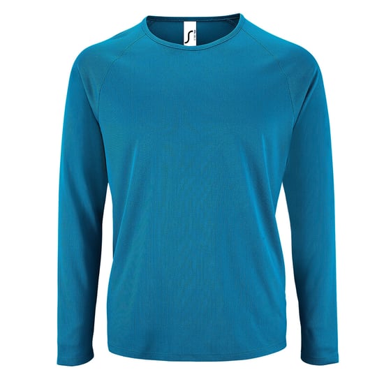 SOLS Mens Sporty Long Sleeve Performance T-Shirt (Aqua) - Image 1