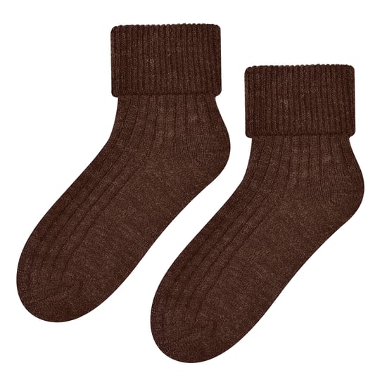 Womens Wool Bed Socks | Steven | Super Soft Cosy Lounge Sleep Socks - Chocolate - Image 1