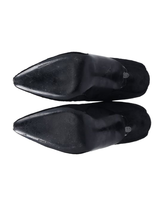 Alexander Wang Miranda Pony Mules in Black Wool - Image 6