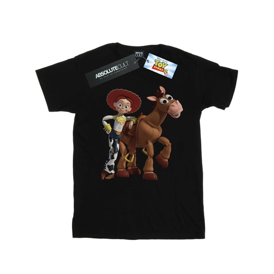 Disney Girls Toy Story 4 Jessie And Bullseye Cotton T-Shirt (Black) - Image 1
