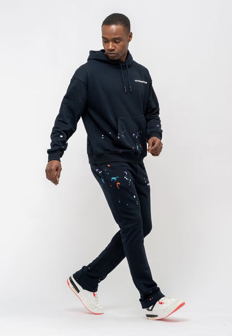 Tom Barron Men's Paint Splatter Casual Tracksuit Oversize