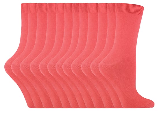 Calcetines de algodón para mujer | 12 pares | Snob | Calcetines de colores para mujer - Coral - Image 1
