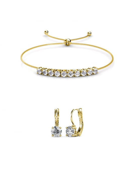Conjunto Mia Cristal Redondo - Oro y Cristal - Image 1