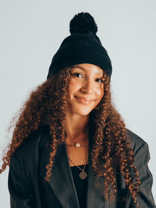 Pom Pom Knitted Beanie - Image 6