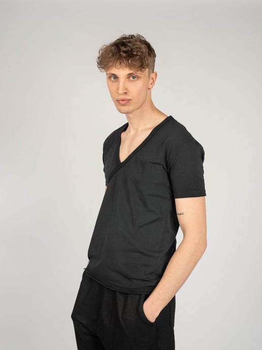 Xagon Man T-Shirt V-neck Men's Black