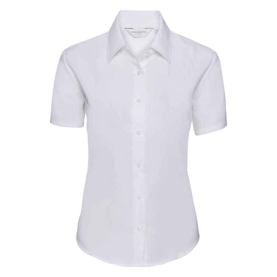 Russell Collection Womens/Ladies Oxford Short-Sleeved Shirt (White) - Image 1