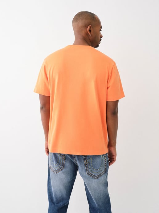 Relaxed Rope Embroidered Tee in Orange