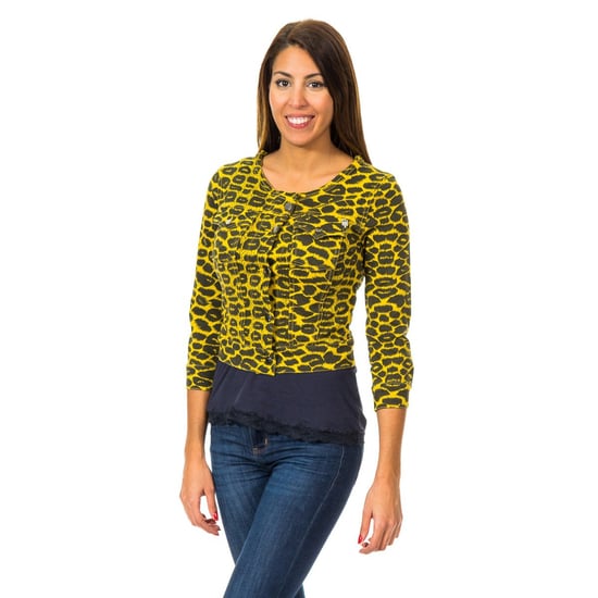 Bolero Effect Jacket with 3/4 sleeves and round neck 10DGA0175 woman