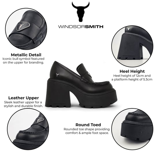 Zapatos de Plataforma de Cuero Negro Windsor Smith - Spolied - Image 2