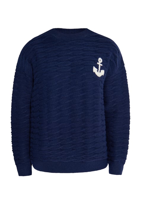 Dreimaster Knitted pullover women marine - Image 1