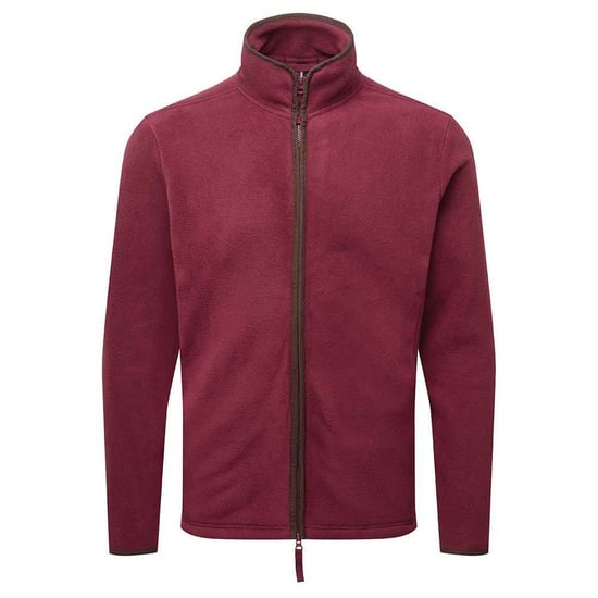 Premier Mens Artisan Fleece Jacket (Burgundy/Brown) - Image 1