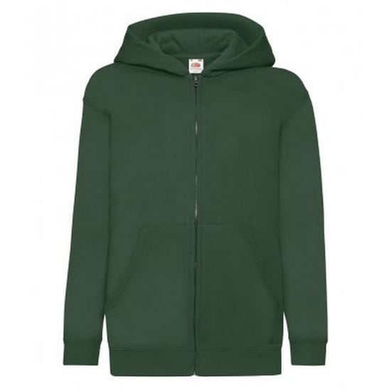Fruit Of The Loom Childrens/Kids Hooded Sweatshirt (Bottle Green) - Image 1