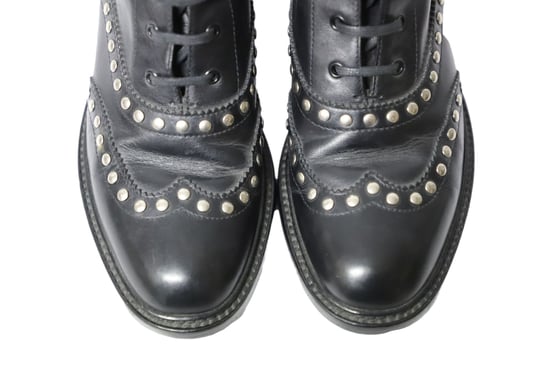 Saint Laurent Army Lace Up Boots with Studs in Black Leather - Image 5