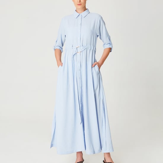 Long minimalist shirt dress - Image 3