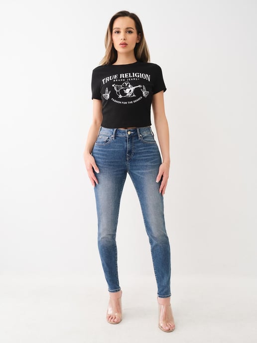 Jennie Single Needle Mid Rise Skinny in Medium Sunkissed Wash