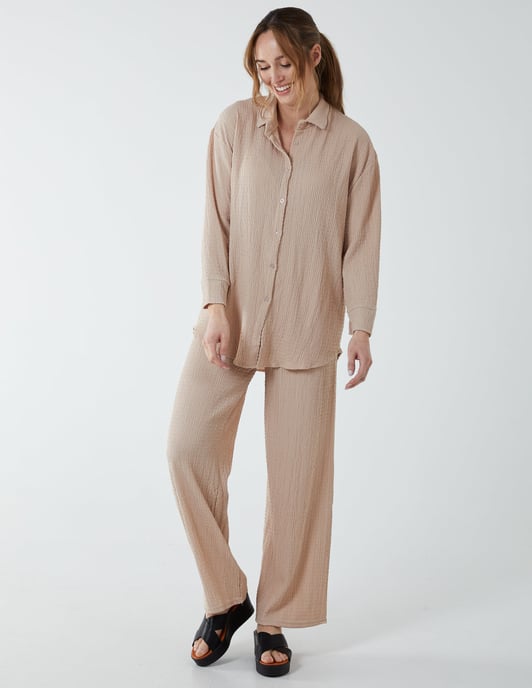 Waffle Trouser And Shirt (Set)