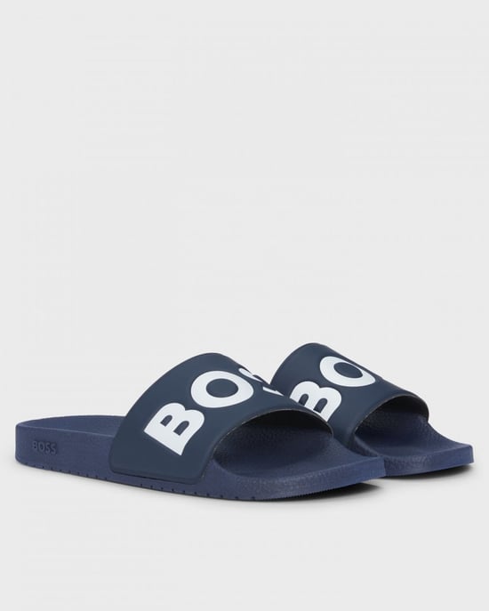 BOSS Orange Aryeh Sandalias para Hombre Hechas en Italia con Gran Detalle de Logo - Image 1
