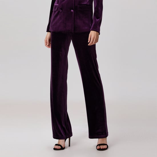 Straight velvet suit pants - Image 1