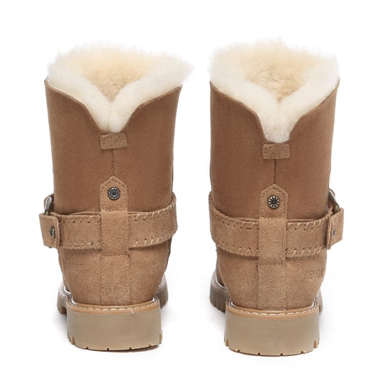 EVER AU Women Pheasant Mid Calf Fashion Boots - Chestnut