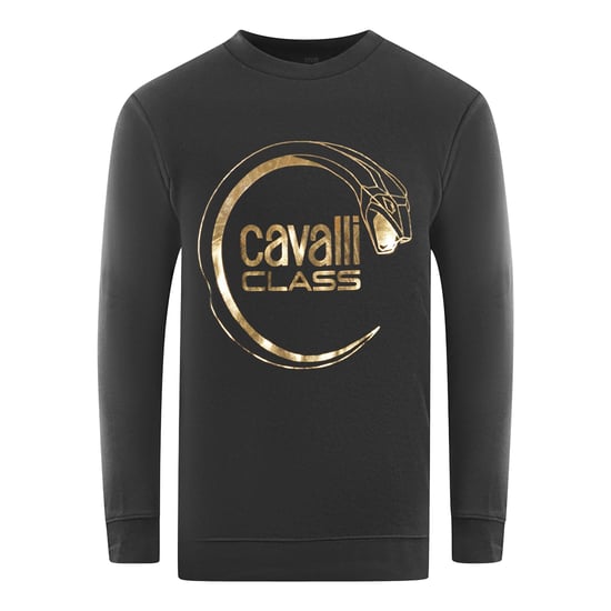 Sudadera Negra con Logo de Serpiente Ala Cavalli Class - Image 1
