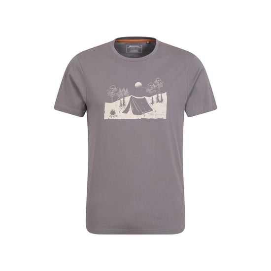 Mountain Warehouse Mens Camping Sketch Organic T-Shirt (Grey) - Image 1