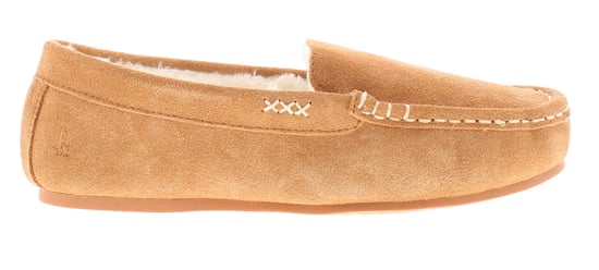 Hush Puppies Womens Moccasin Slippers Annie Suede Leather tan - Image 2