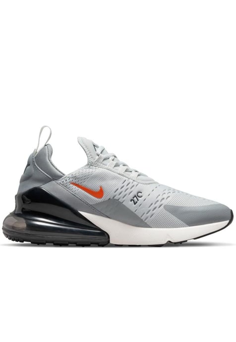 Zapatillas Nike Air Max 270, Gris Niebla / Naranja Equipo Vela - Image 2