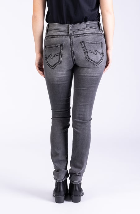 Laura Ladies Jeans Grey Slim Fit