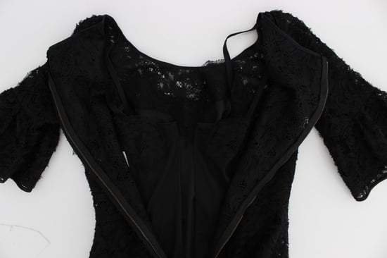 Vestido largo ajustado negro de encaje floral de Dolce & Gabbana - Image 6