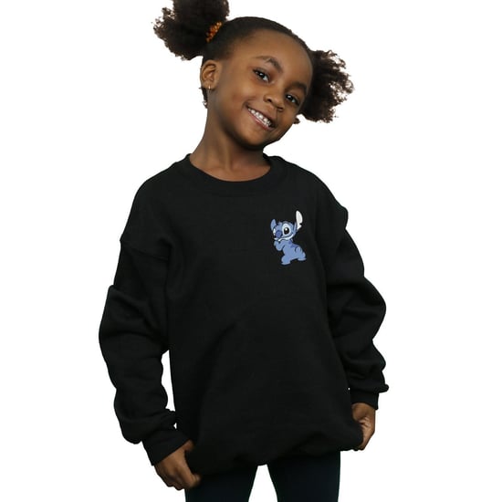 Disney Girls Lilo And Stitch Stitch Backside Breast Print Sweatshirt (Black)