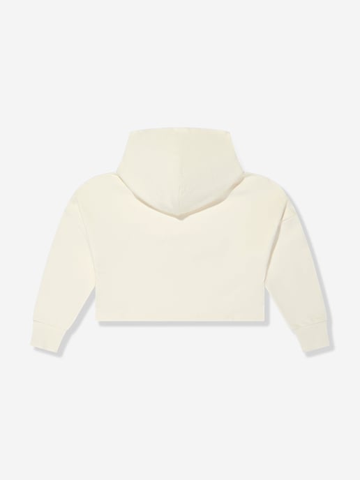 Calvin Klein Girls Monogram Embroidered Hoodie in Beige