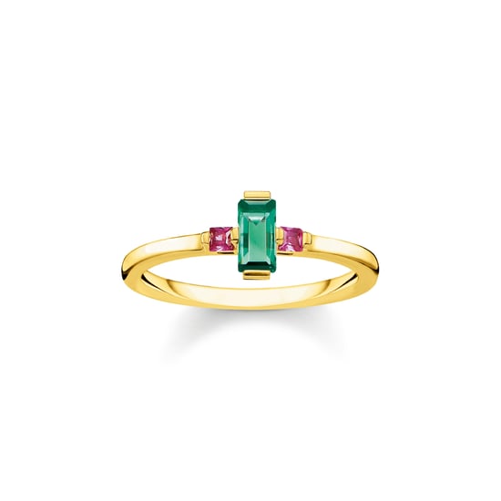 Women´s Ring Stone Baguette Cut, Green