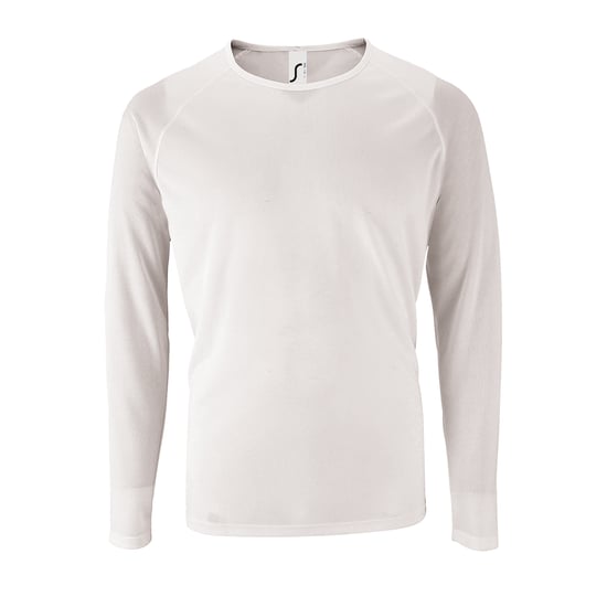 SOLS Mens Sporty Long Sleeve Performance T-Shirt (White) - Image 1