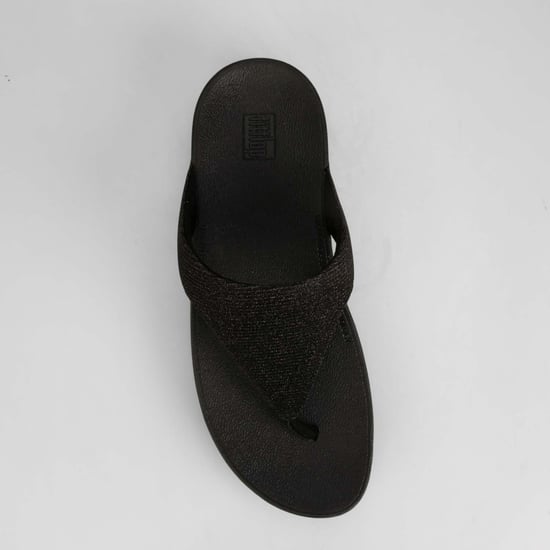 Women's Fit Flop Lottie Glitzy Toe Thong Sandals in Black