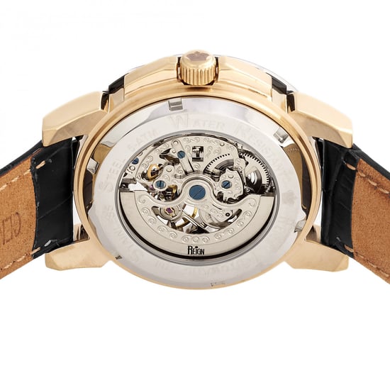 Reloj Automático Esqueleto con Correa de Cuero Reign Philippe - Image 4