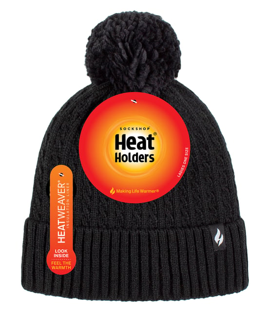 Gorro Térmico de Cable para Mujer | Calentador | Gorro de Invierno de Punto - Negro - Image 2